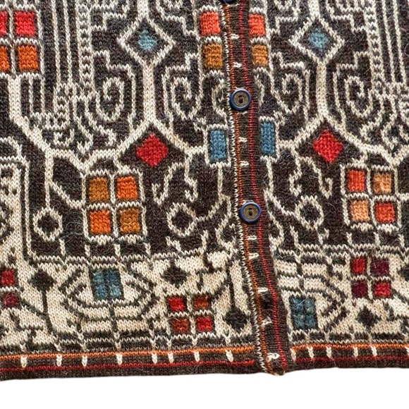 Intiwara Alpaca Geometric Button Front Cardigan | LARGE - Picture 7 of 10